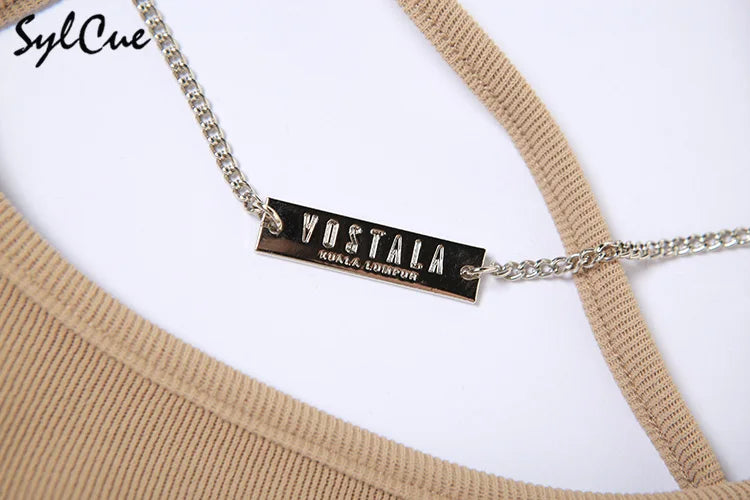 Summer Women Hollow Suspender Dress with Knitted Elastic Fit and Sexy Midnight Style