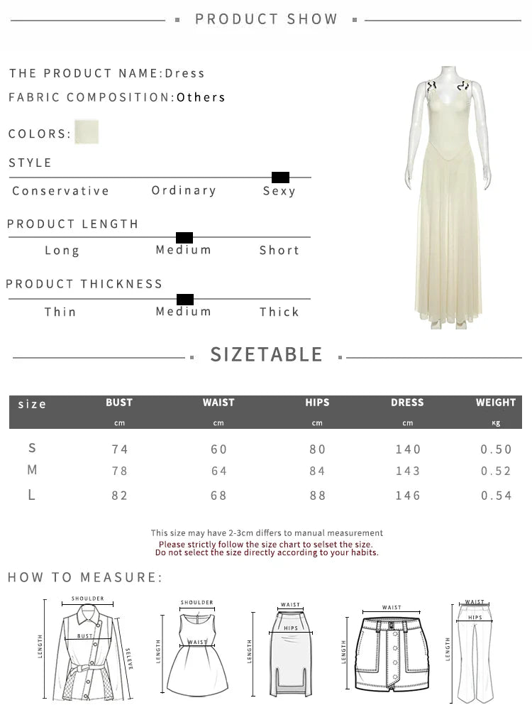 Elegant Mesh V-Neck Maxi Dress with Metal Buckle and Bodycon Fit for Summer Occasions