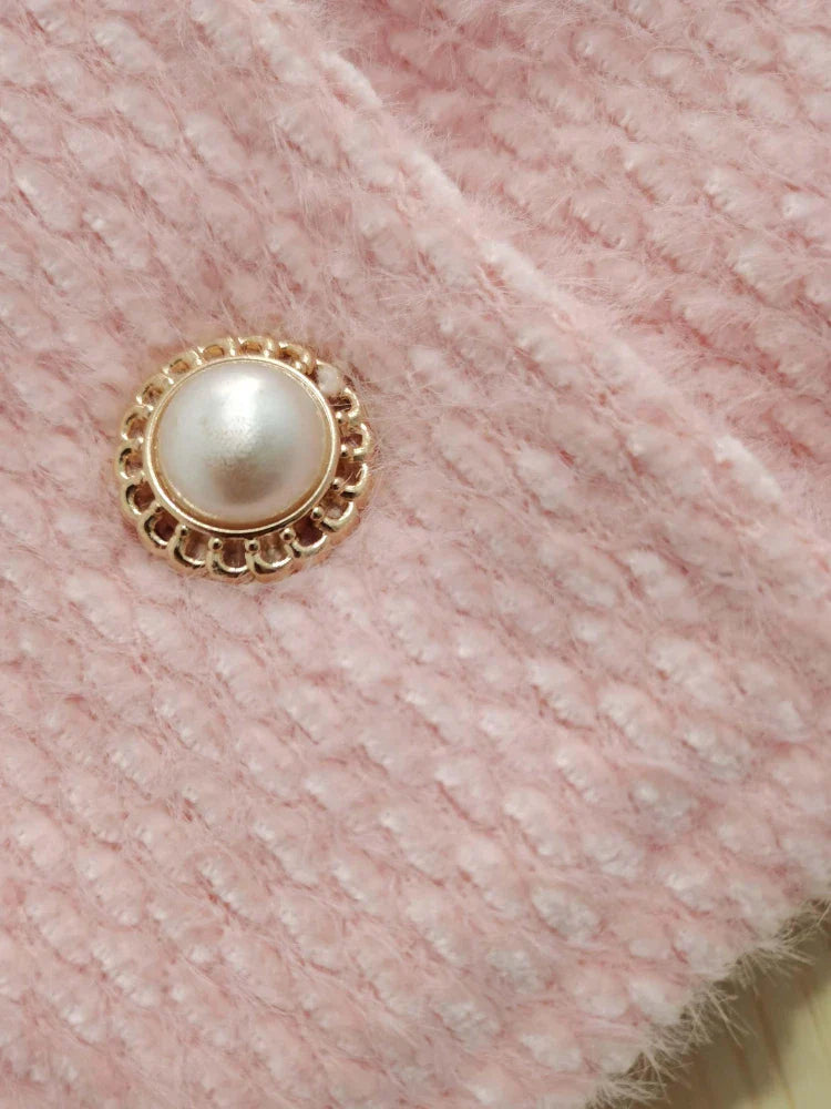 Chic Spring Summer Two-Piece Tweed Suit for Women with Mini Skirt Casual Elegant Korean Fashion Set