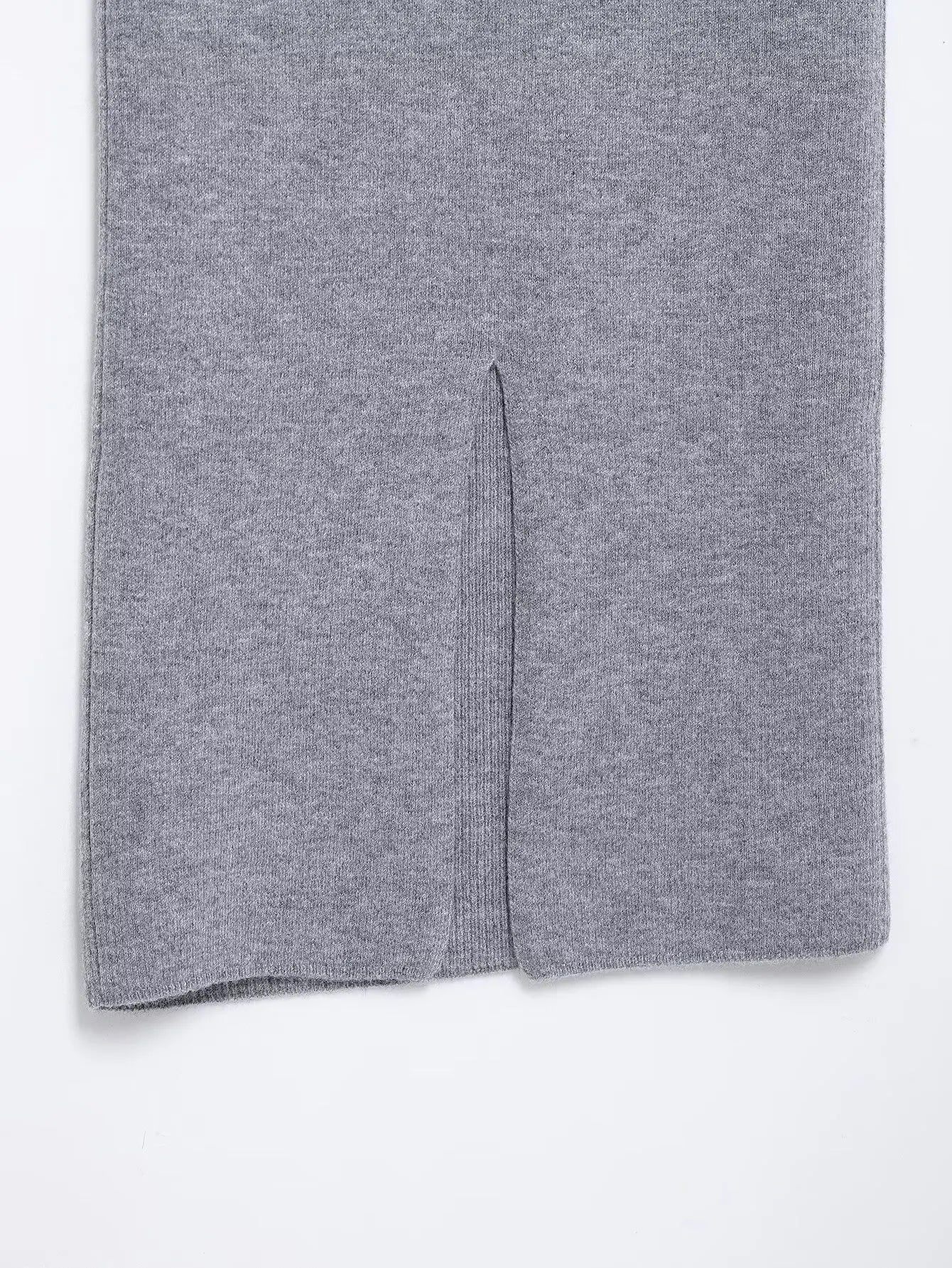 Women's College Style Diamond Check Belted Waist Sweater and Flat Midi Skirt Two-Piece Set