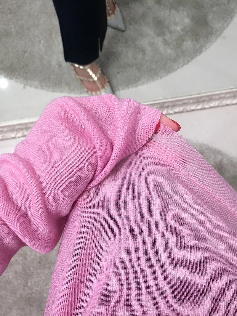 Slim Fit Long Sleeve Women's T-Shirt Stretchy Basic Soft Knit Top Stylish Casual Tee