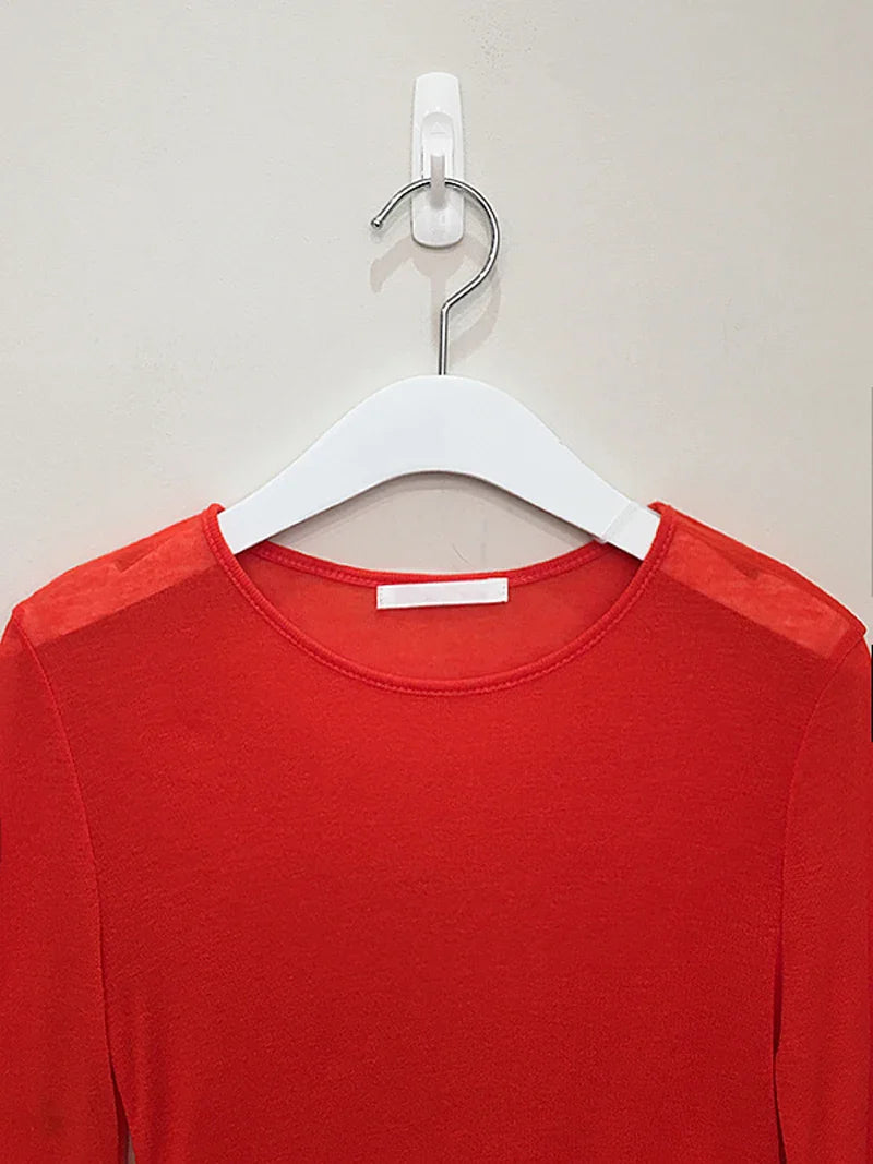 Slim Fit Long Sleeve Women's T-Shirt Stretchy Basic Soft Knit Top Stylish Casual Tee