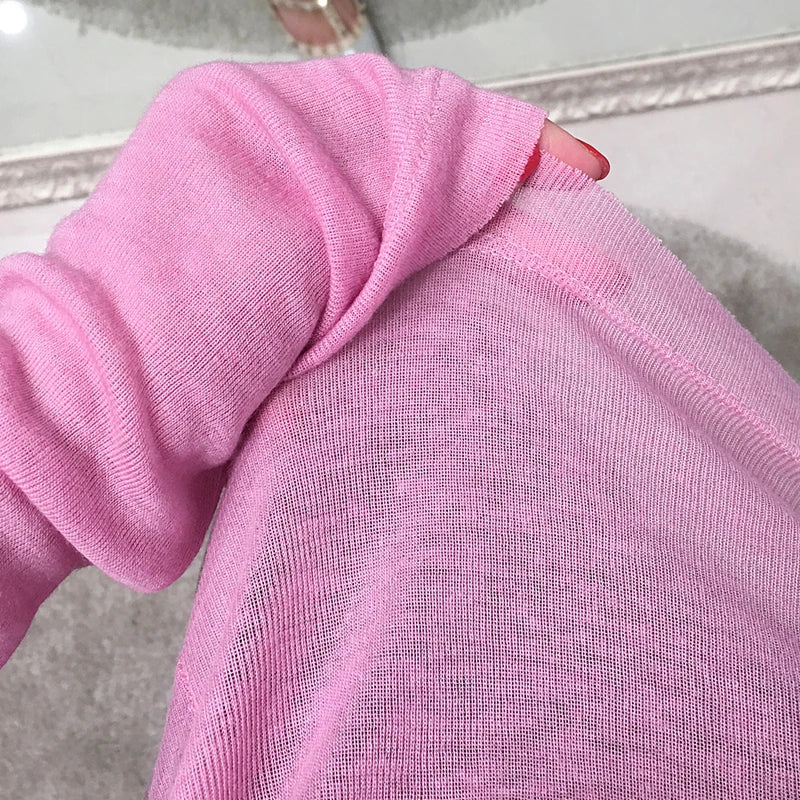 Slim Fit Long Sleeve Women's T-Shirt Stretchy Basic Soft Knit Top Stylish Casual Tee