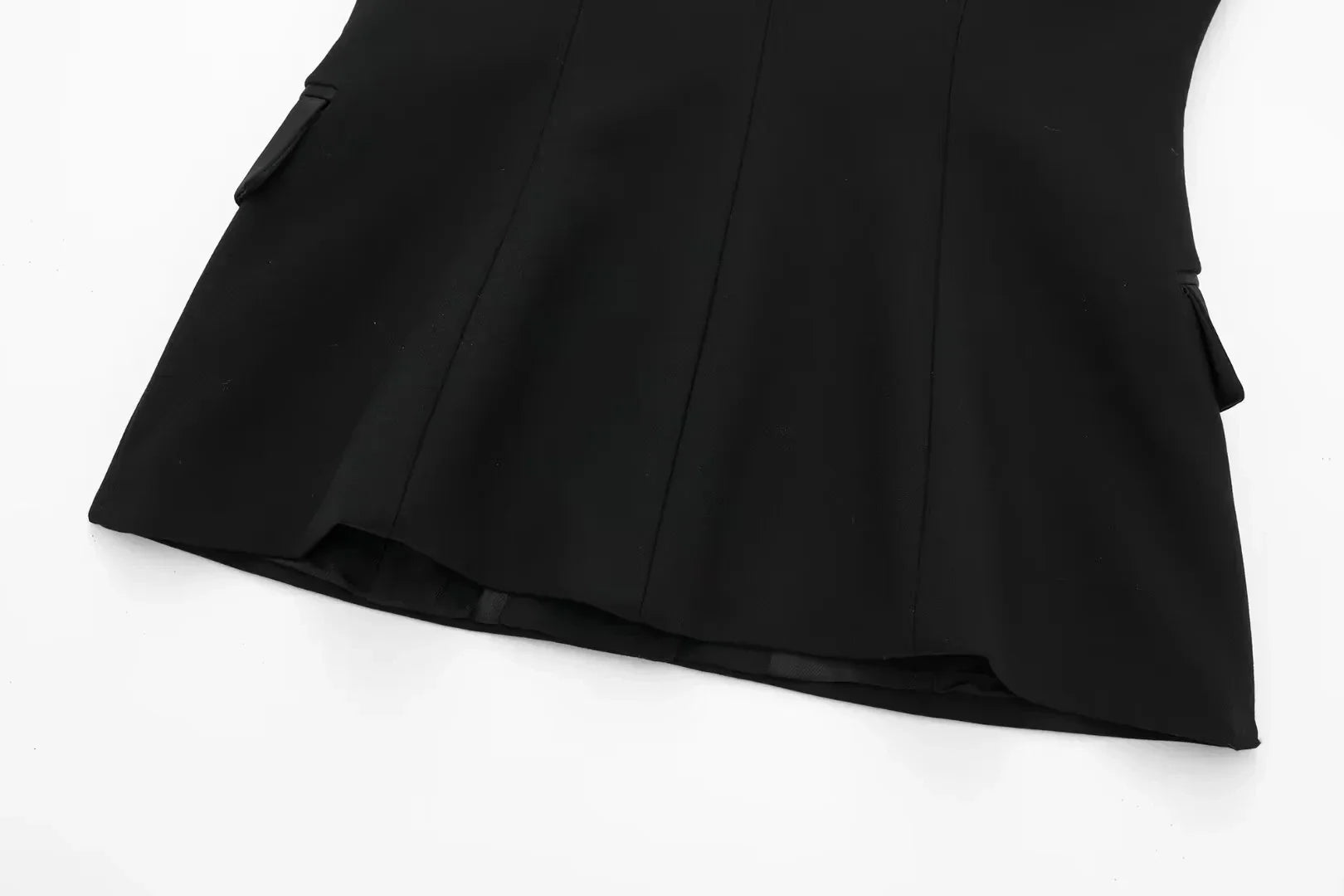 Casual Red Tube Top and Slim Slit Shorts Set for Women with Front Button Corset Detail Summer Office Lady Outfit