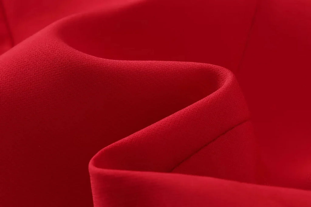 Casual Red Tube Top and Slim Slit Shorts Set for Women with Front Button Corset Detail Summer Office Lady Outfit