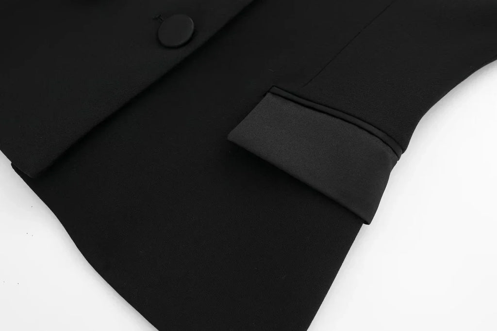 Casual Red Tube Top and Slim Slit Shorts Set for Women with Front Button Corset Detail Summer Office Lady Outfit