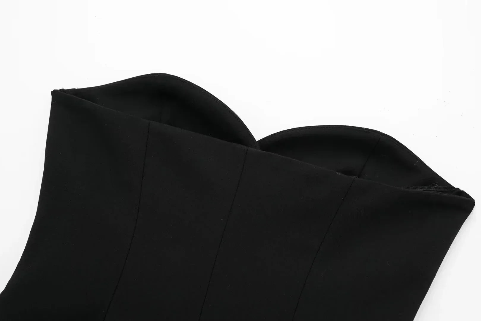 Casual Red Tube Top and Slim Slit Shorts Set for Women with Front Button Corset Detail Summer Office Lady Outfit