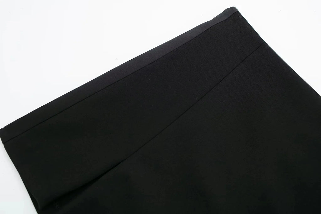 Casual Red Tube Top and Slim Slit Shorts Set for Women with Front Button Corset Detail Summer Office Lady Outfit