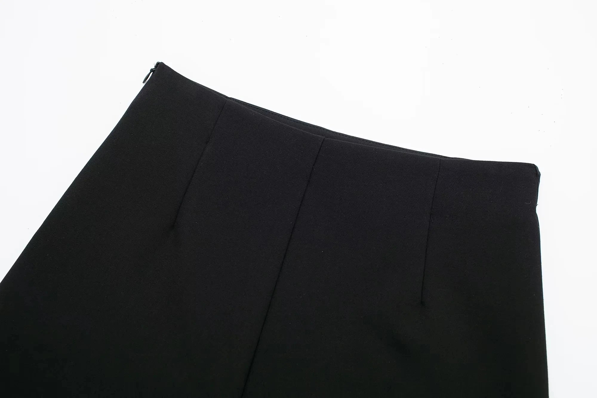 Casual Red Tube Top and Slim Slit Shorts Set for Women with Front Button Corset Detail Summer Office Lady Outfit