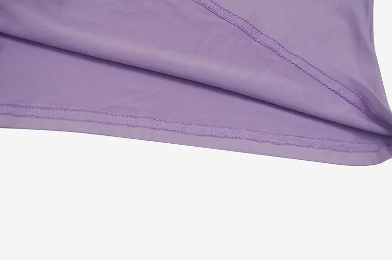 Elegant Lace Up Dress Solid Pleated Slim Fit Mini Bodycon Dress for Parties and Casual Wear in Purple and Black