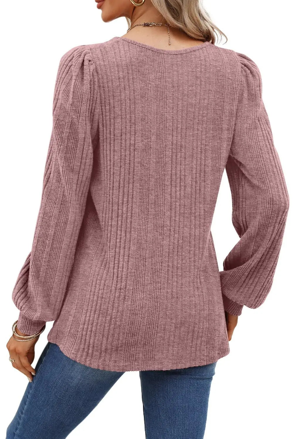Women's Autumn Winter Casual Long Sleeve Top with Pit Stripe Square Neck Design