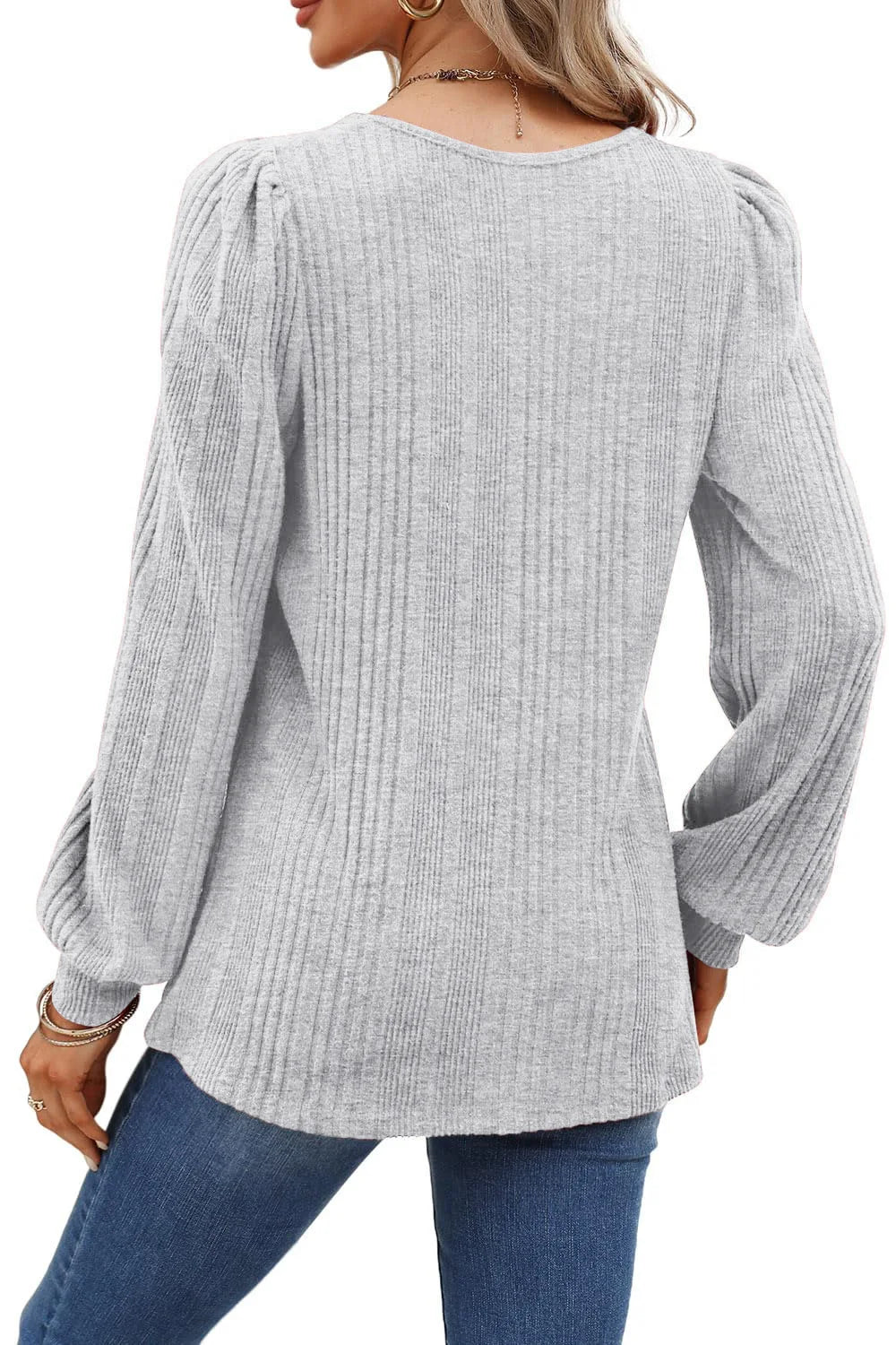 Women's Autumn Winter Casual Long Sleeve Top with Pit Stripe Square Neck Design