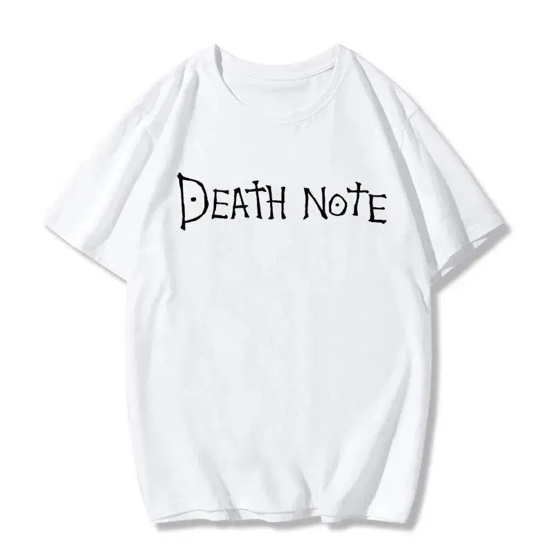 Harajuku Anime Death Note Printed Oversized T-Shirt for Men and Women Trendy Manga Summer Top
