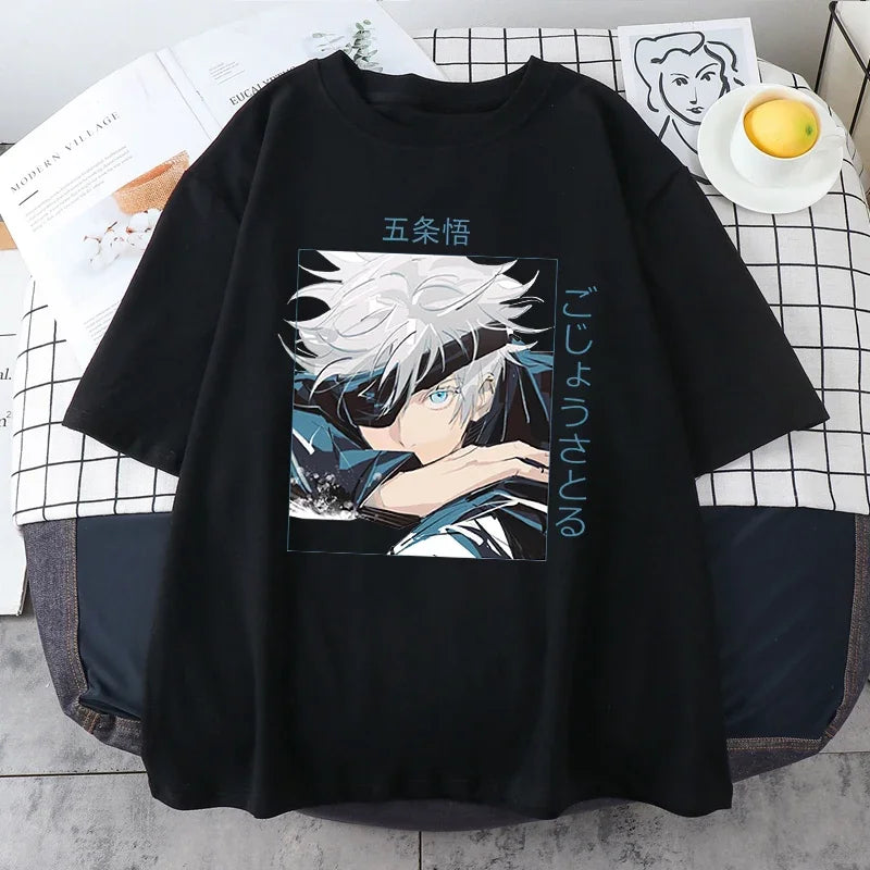 Jujutsu Kaisen Gojo Satoru Graphic Print T-Shirt for Women Casual Short Sleeve Summer Top Sporty Jogging Tee