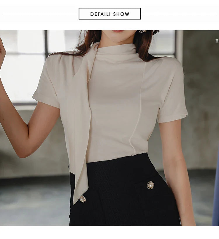 Chic Two Piece Knit Set for Women Stylish Knitted Top and Midi Skirt Elegant Office Lady Outfit