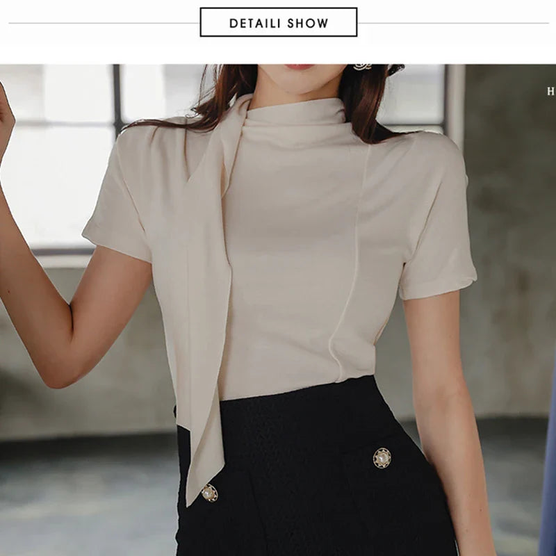 Chic Two Piece Knit Set for Women Stylish Knitted Top and Midi Skirt Elegant Office Lady Outfit