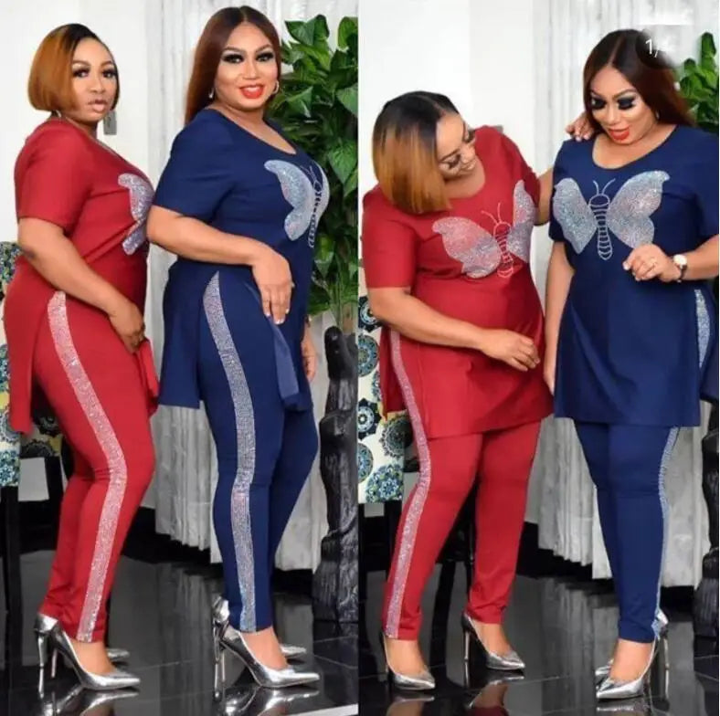 Velvet Two Piece Set for Women Plus Size African Inspired Autumn Winter Fashion Suit High Quality Stylish African Dress Ensemble