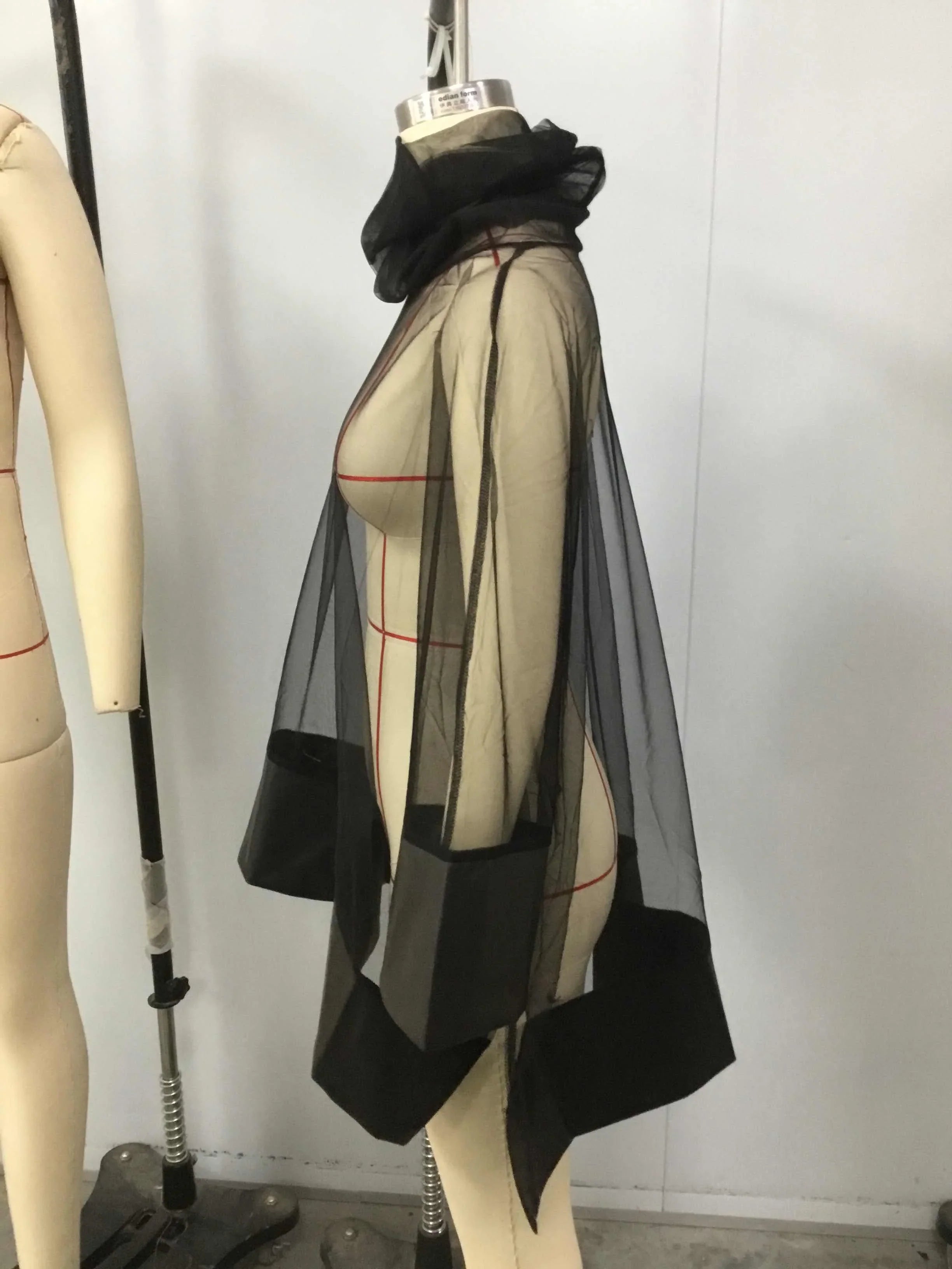 Fashion Cowl Neck Sheer Patchwork 3/4 Sleeve Irregular Hem Tee Top Vintage Harajuku Streetwear Casual Elegant Shirt