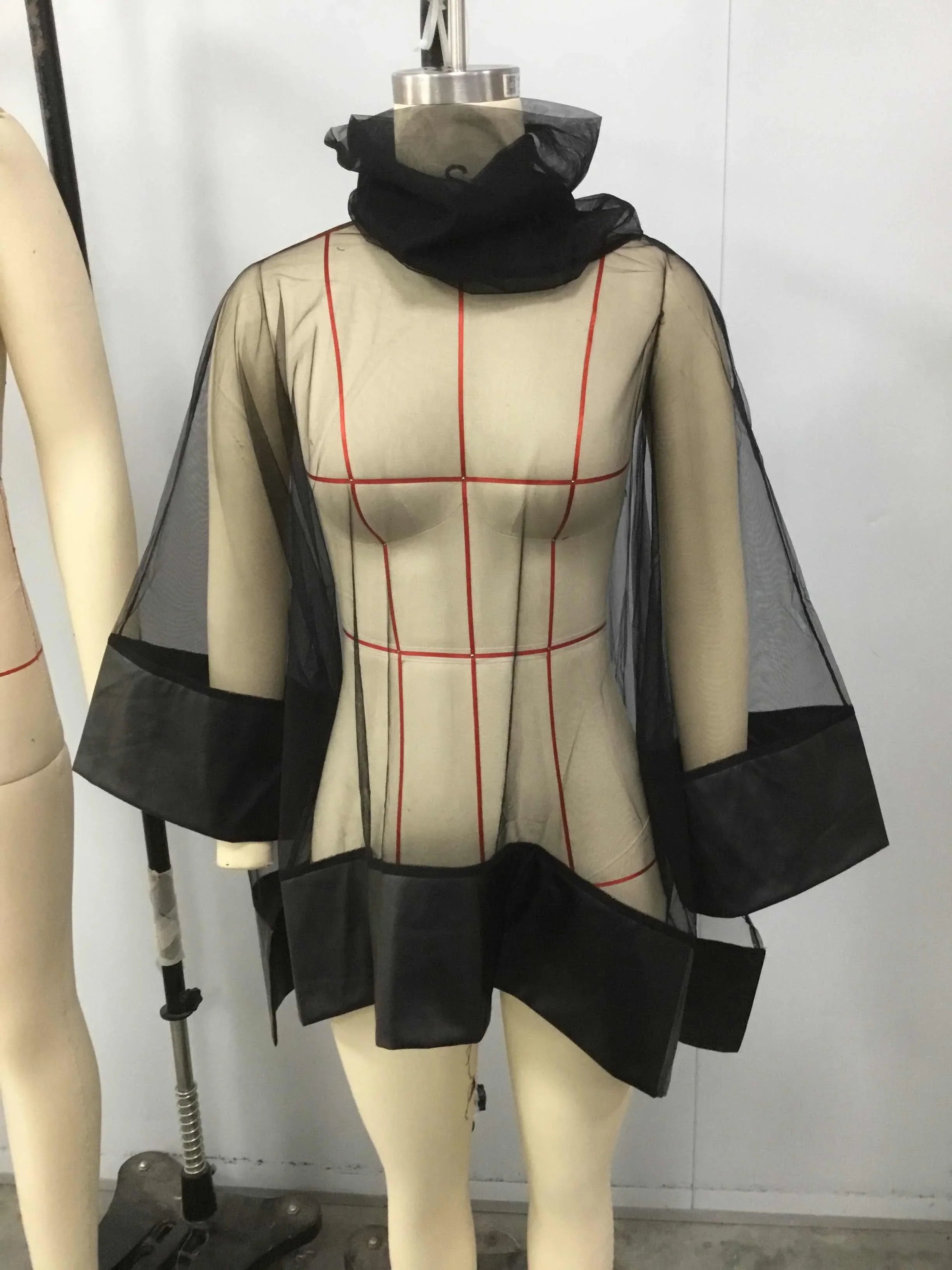 Fashion Cowl Neck Sheer Patchwork 3/4 Sleeve Irregular Hem Tee Top Vintage Harajuku Streetwear Casual Elegant Shirt