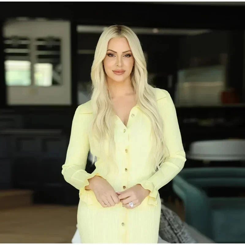 Elegant Winter Knitted Dress for Women with Ruffles and Long Sleeves, Chic Single-Breasted Long Sweater Dress for Party and Casual Wear