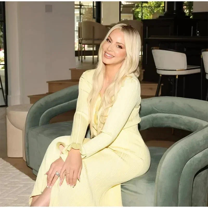 Elegant Winter Knitted Dress for Women with Ruffles and Long Sleeves, Chic Single-Breasted Long Sweater Dress for Party and Casual Wear