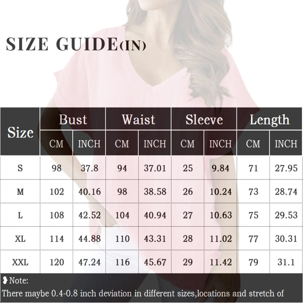 Women's Breathable Cotton Deep V-Neck Solid Color Casual Short Sleeve T-Shirt with Stylish Twist Detail