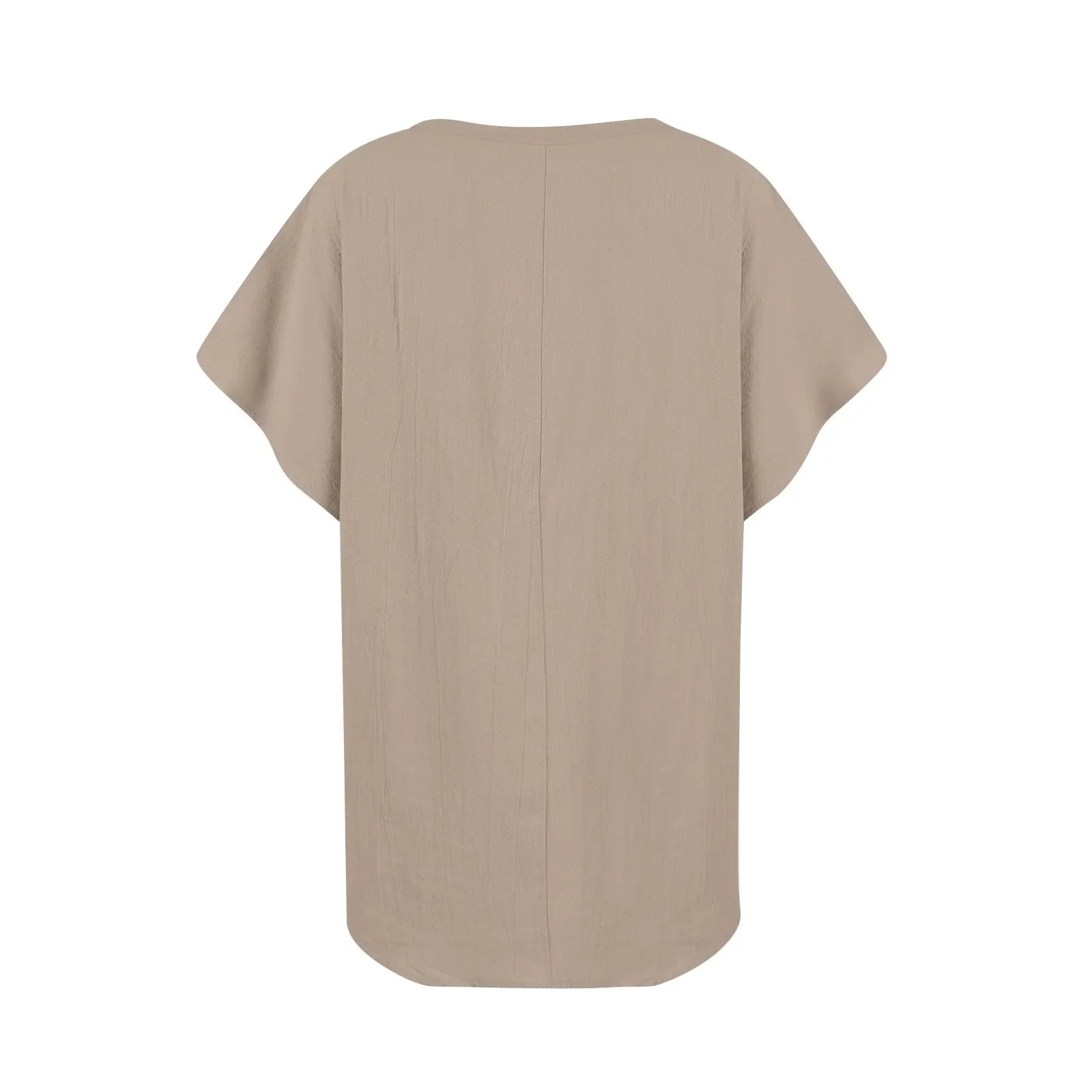 Women's Breathable Cotton Deep V-Neck Solid Color Casual Short Sleeve T-Shirt with Stylish Twist Detail