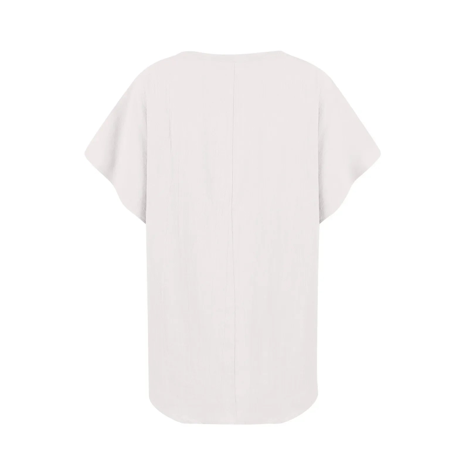 Women's Breathable Cotton Deep V-Neck Solid Color Casual Short Sleeve T-Shirt with Stylish Twist Detail