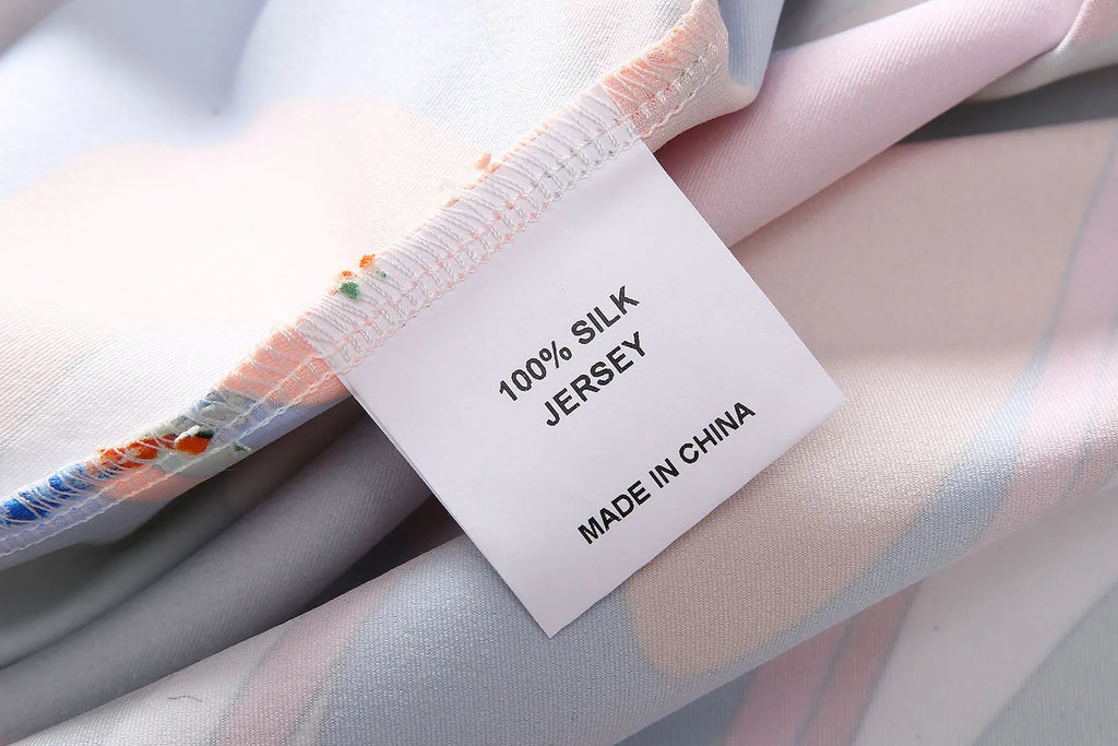 Bohemia Style Casual Dress with O-Neck Batwing Sleeves and Striped Printed Irregular Hem for Spring and Summer