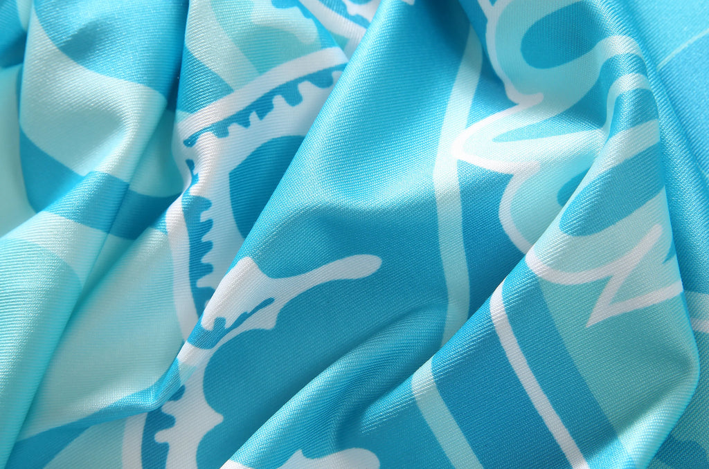 Bohemia Style Casual Dress with O-Neck Batwing Sleeves and Striped Printed Irregular Hem for Spring and Summer