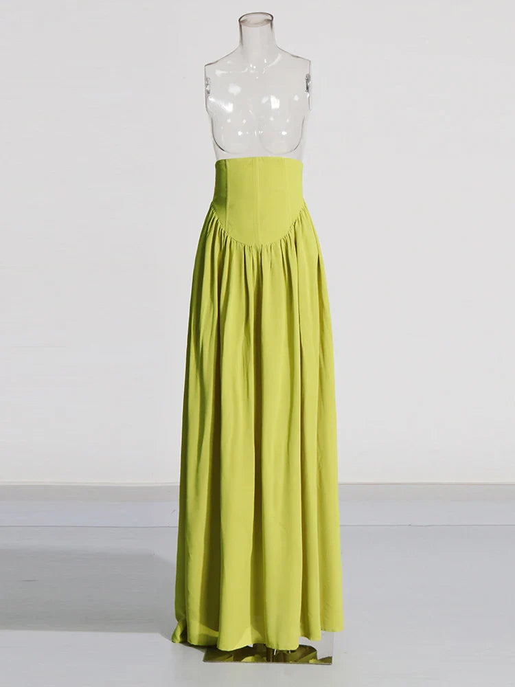 Elegant Two Piece Set for Women Long Sleeve Round Neck Top with High Waist Pleated Skirt Chic and Sophisticated Solid Color Outfit