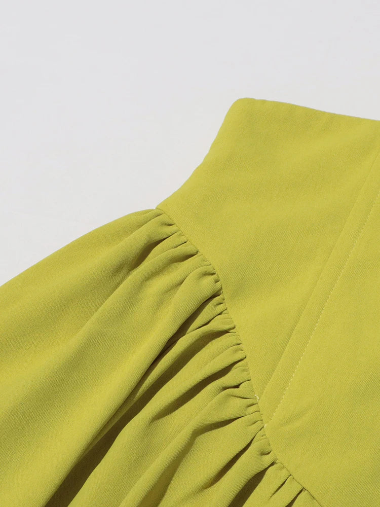 Elegant Two Piece Set for Women Long Sleeve Round Neck Top with High Waist Pleated Skirt Chic and Sophisticated Solid Color Outfit