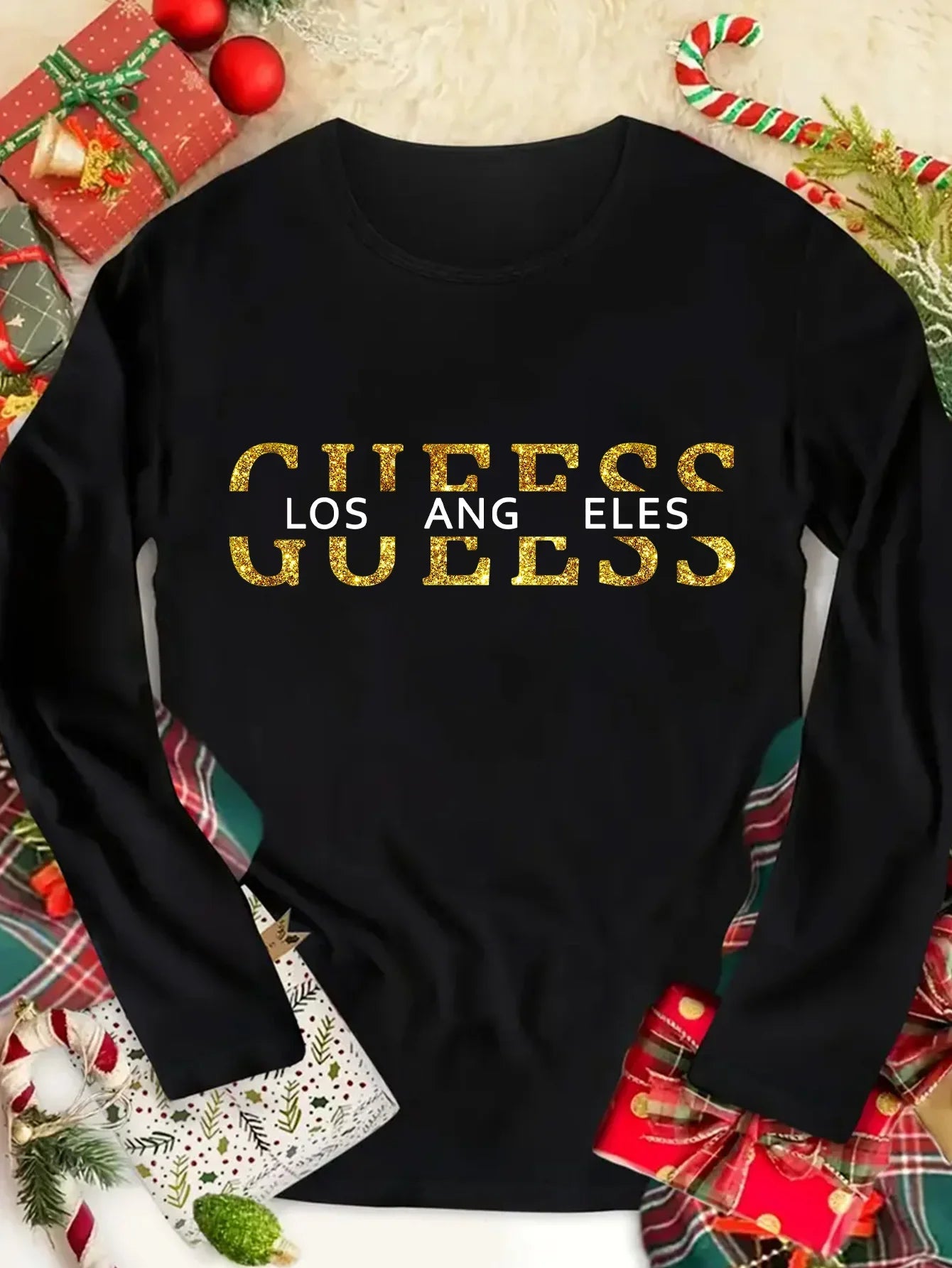 Womens Long Sleeve Cross Letter Print Warm Base Layer T-Shirt Casual Round Neck Top for Autumn and Winter