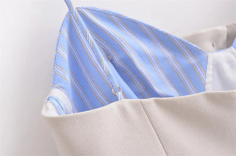 Chic Patchwork Tube Top Dress for Women Elegant Mini Summer Holiday Casual Street Fashion Youth Style