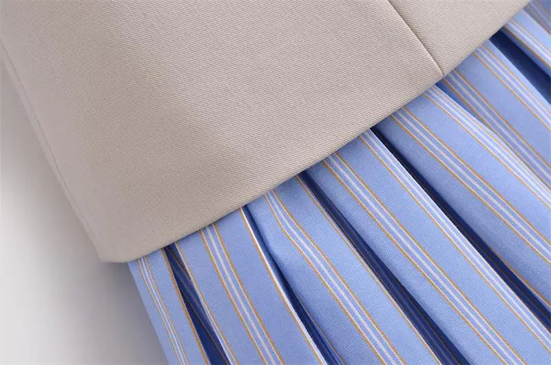 Chic Patchwork Tube Top Dress for Women Elegant Mini Summer Holiday Casual Street Fashion Youth Style