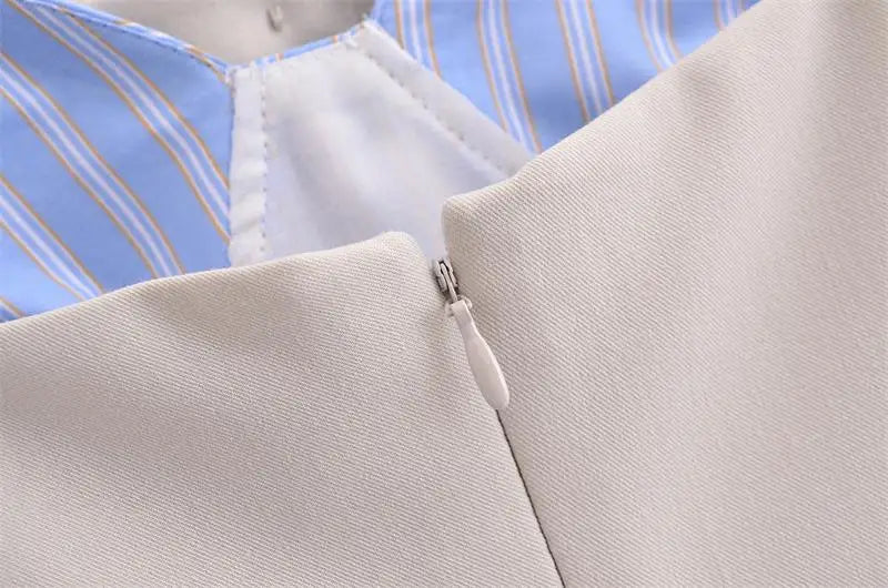 Chic Patchwork Tube Top Dress for Women Elegant Mini Summer Holiday Casual Street Fashion Youth Style