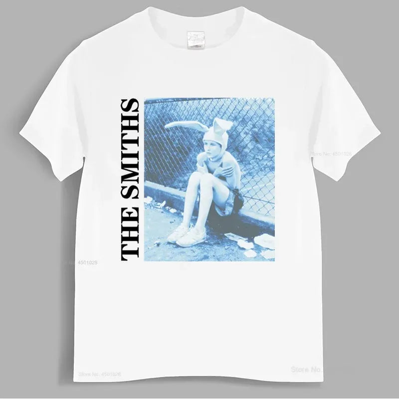 The Smiths Vintage Print Oversized Cotton T-Shirt Unisex Short Sleeve Hip Hop Rock Band Streetwear Tee