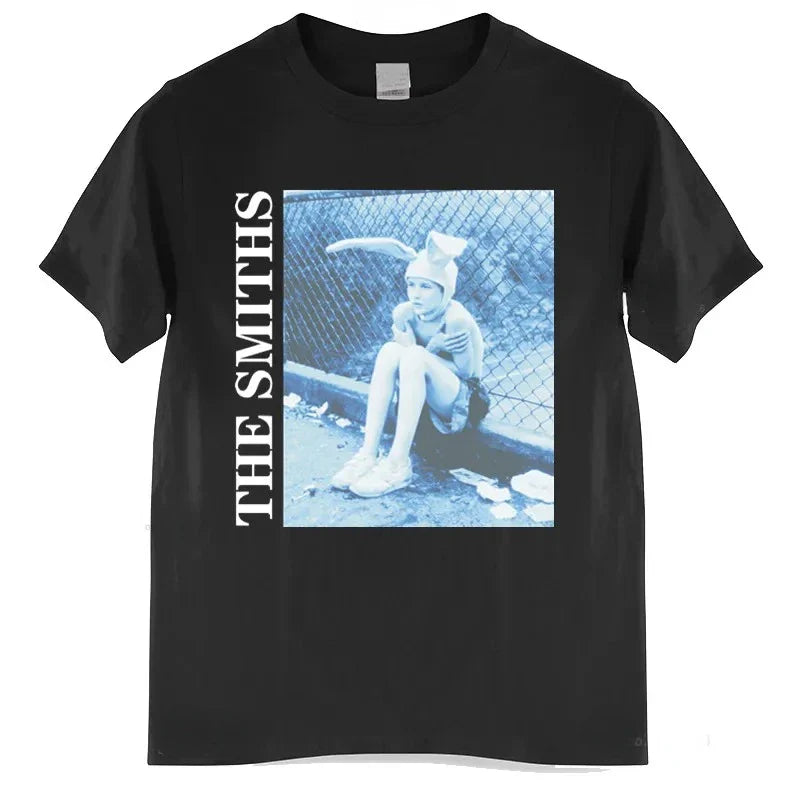The Smiths Vintage Print Oversized Cotton T-Shirt Unisex Short Sleeve Hip Hop Rock Band Streetwear Tee