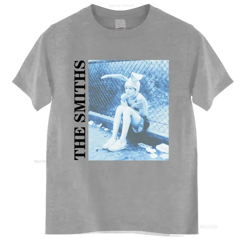 The Smiths Vintage Print Oversized Cotton T-Shirt Unisex Short Sleeve Hip Hop Rock Band Streetwear Tee