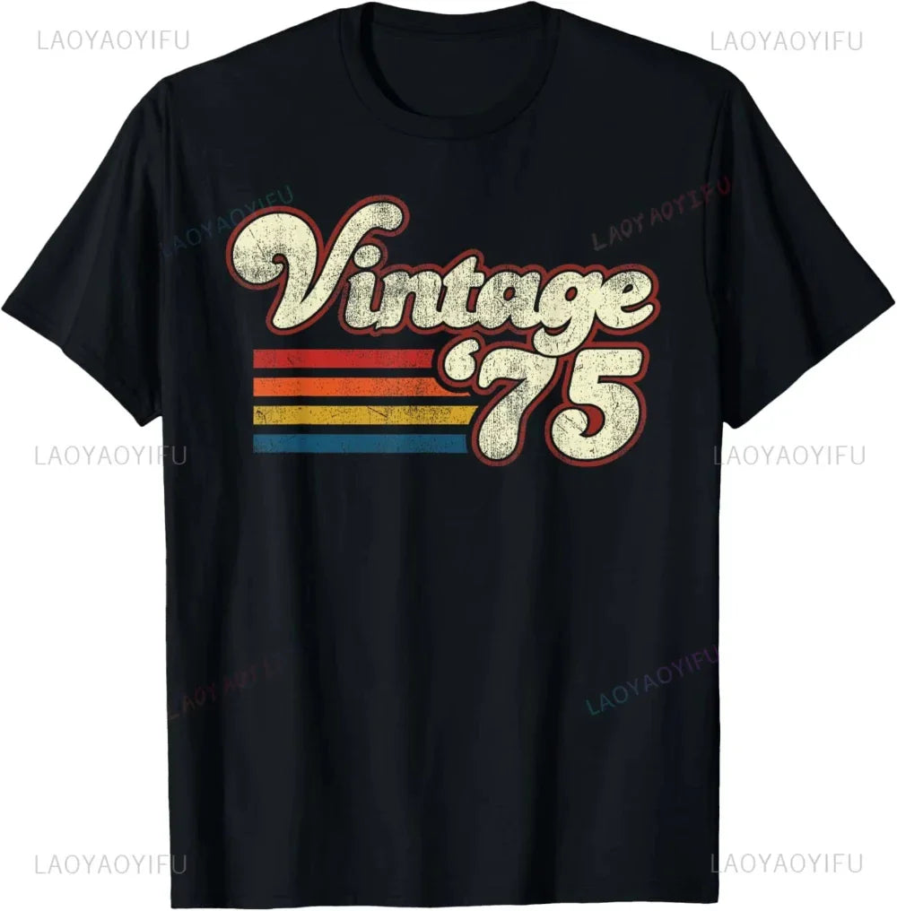 Vintage 50th Birthday Party T-Shirt for Men and Women Classic 50 Years Old Graphic Tee Casual Streetwear Top