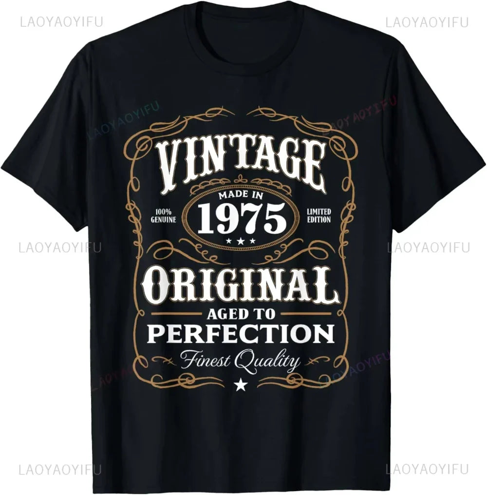 Vintage 50th Birthday Party T-Shirt for Men and Women Classic 50 Years Old Graphic Tee Casual Streetwear Top