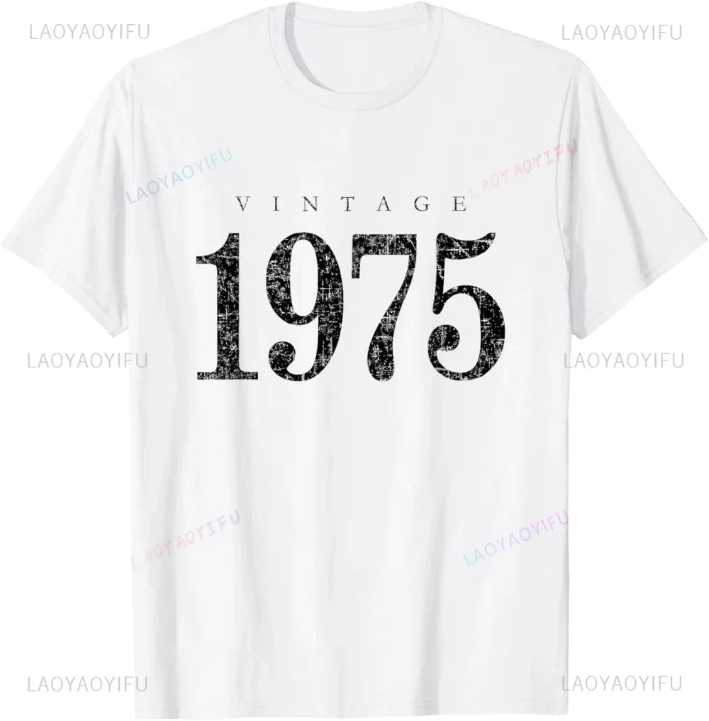Vintage 50th Birthday Party T-Shirt for Men and Women Classic 50 Years Old Graphic Tee Casual Streetwear Top