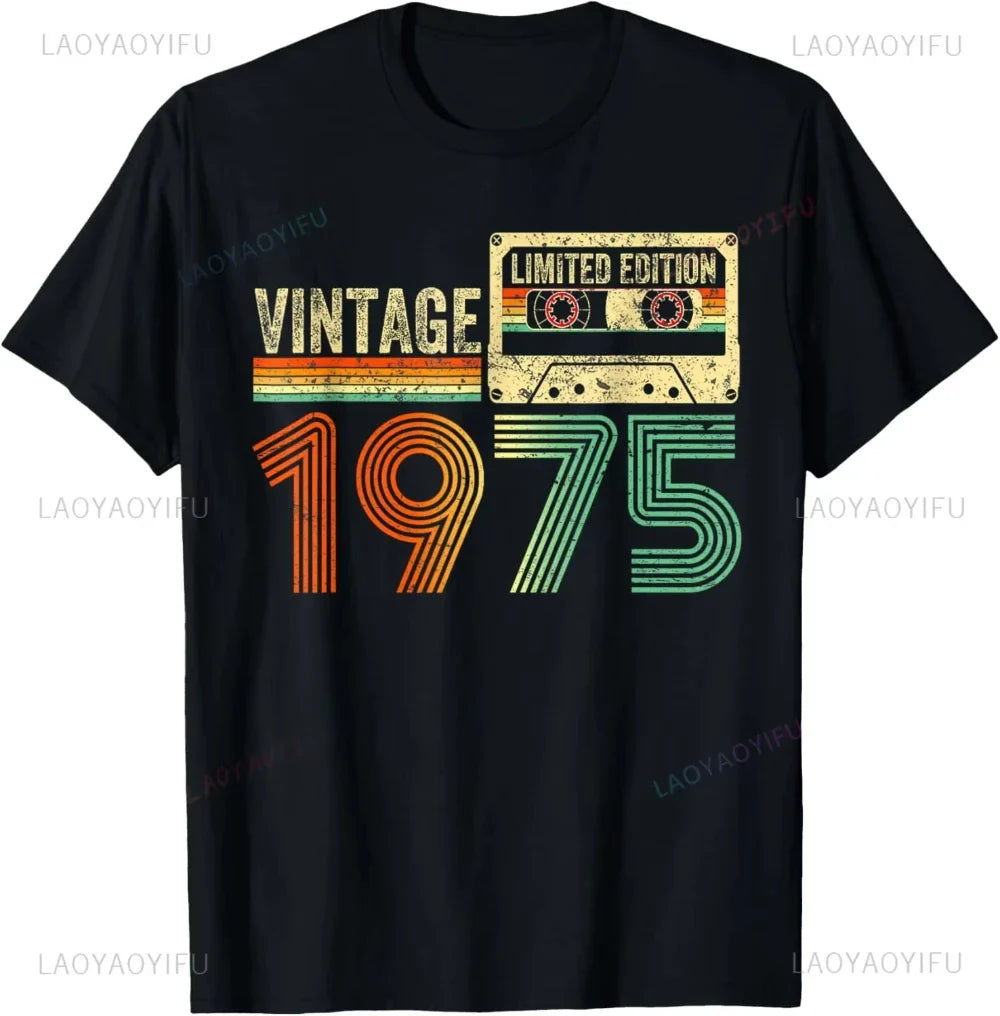 Vintage 50th Birthday Party T-Shirt for Men and Women Classic 50 Years Old Graphic Tee Casual Streetwear Top