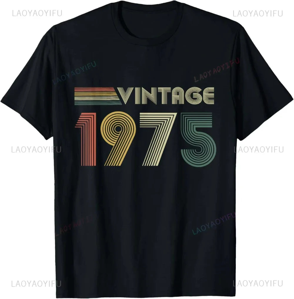 Vintage 50th Birthday Party T-Shirt for Men and Women Classic 50 Years Old Graphic Tee Casual Streetwear Top