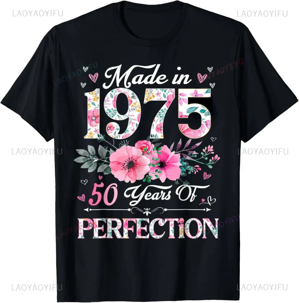 Vintage 50th Birthday Party T-Shirt for Men and Women Classic 50 Years Old Graphic Tee Casual Streetwear Top