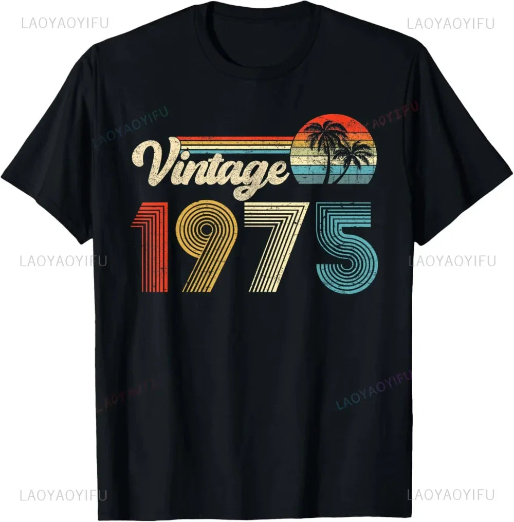 Vintage 50th Birthday Party T-Shirt for Men and Women Classic 50 Years Old Graphic Tee Casual Streetwear Top