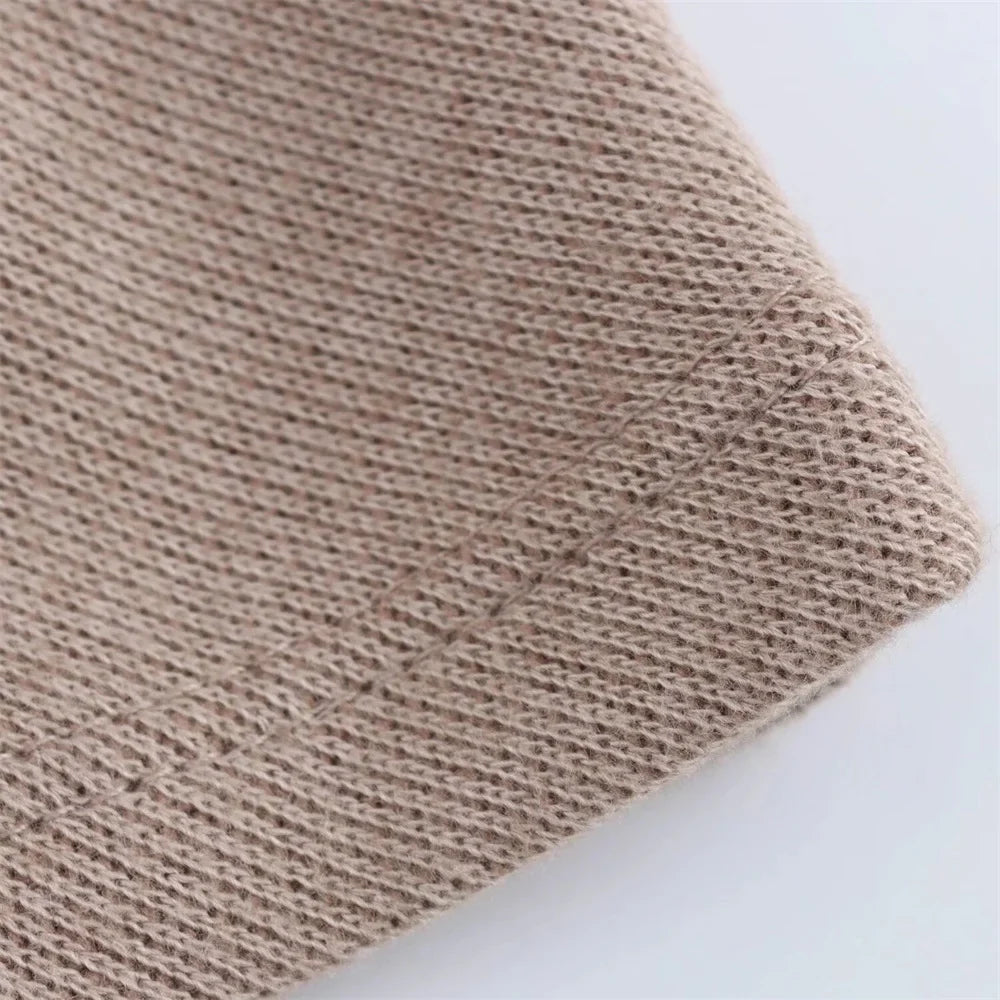 Womens Round Neck Solid Color Top with Knot Detail and Short Sleeve Skirt Set Elegant Casual Outfit