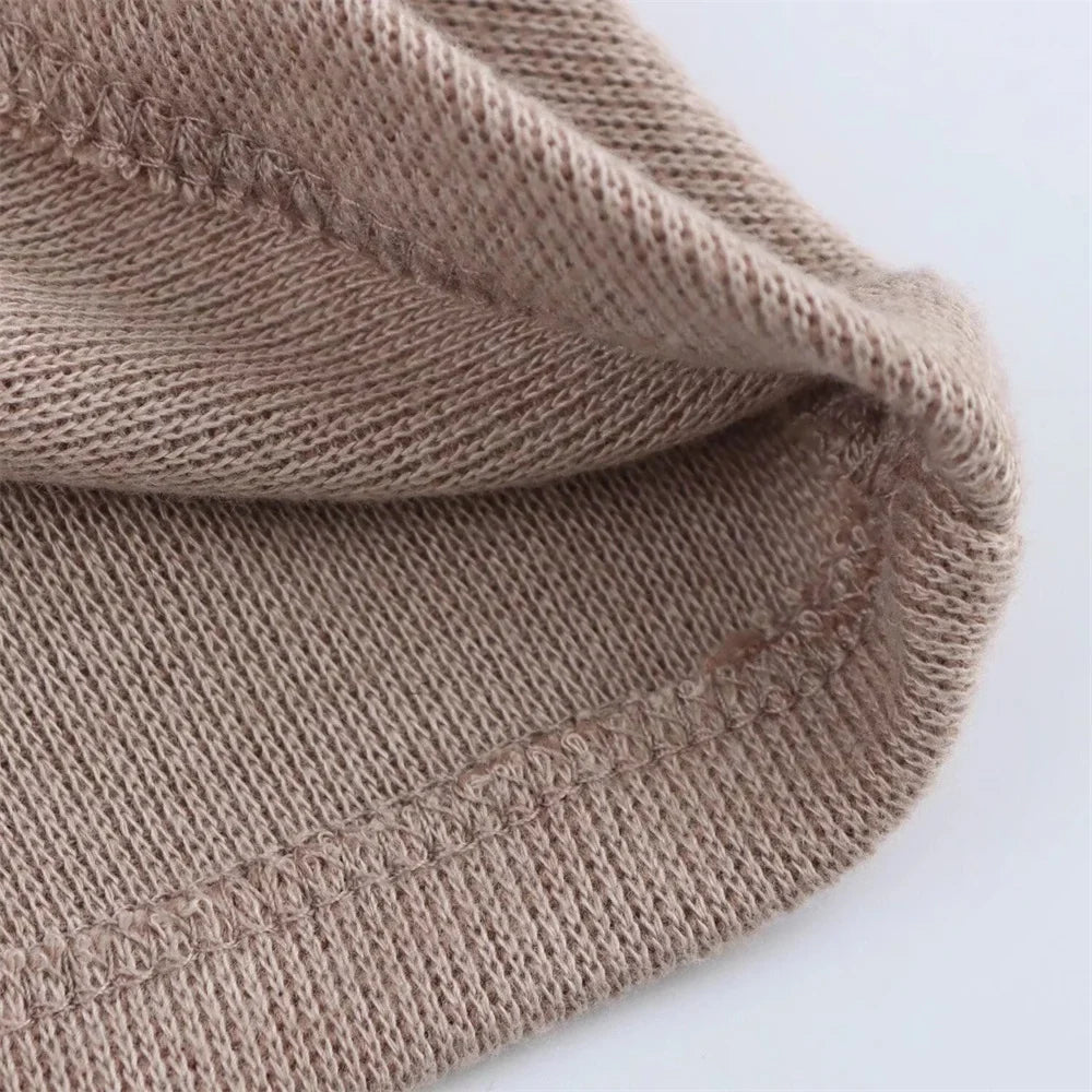 Womens Round Neck Solid Color Top with Knot Detail and Short Sleeve Skirt Set Elegant Casual Outfit