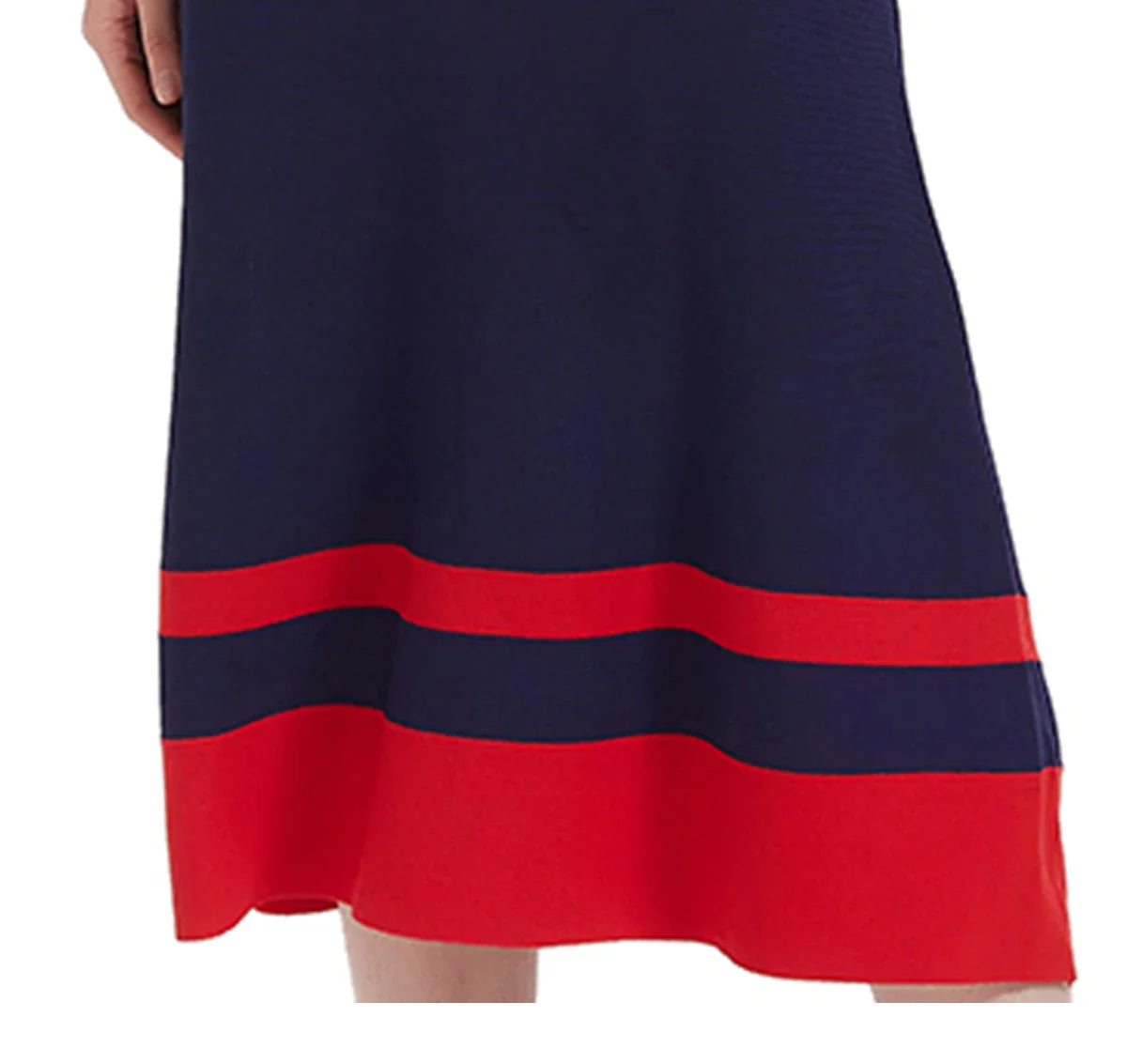 Elegant Sleeveless Knitted Long Dress for Women in Classic Navy Blue Suitable for Business and Formal Occasions