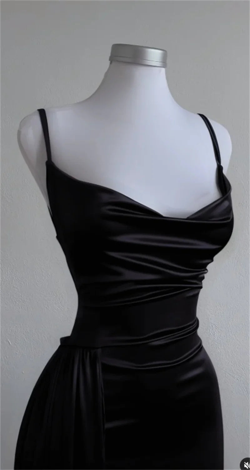 Y2K Backless Sleeveless Long Dress for Women Summer Lace Up Swinging Collar Party Evening Slim Black Dress for Sexy Casual Occasions